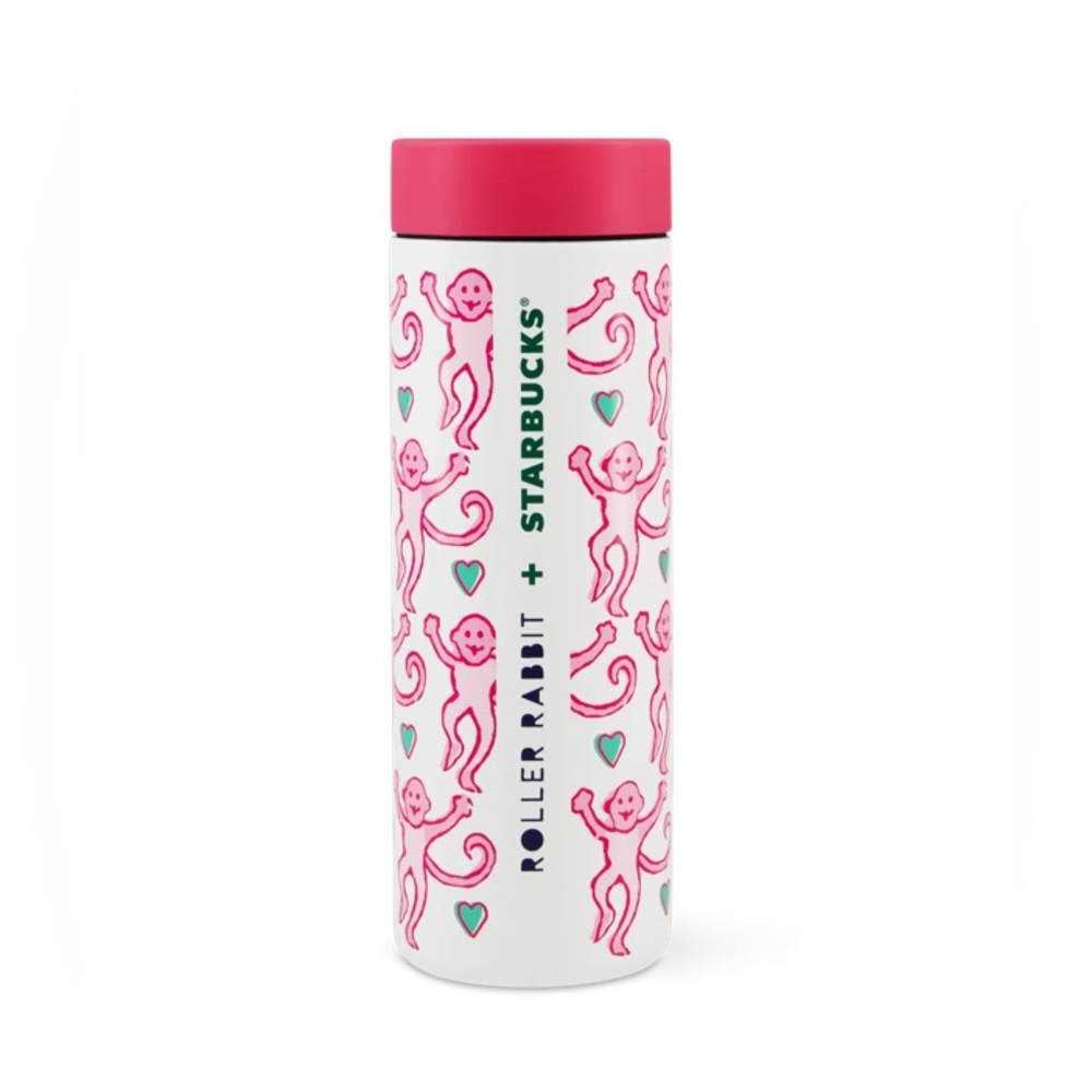 Starbucks X Roller Rabbit LOVELY MONKEY STAINLESS STEEL TUMBLER 160Z NEW